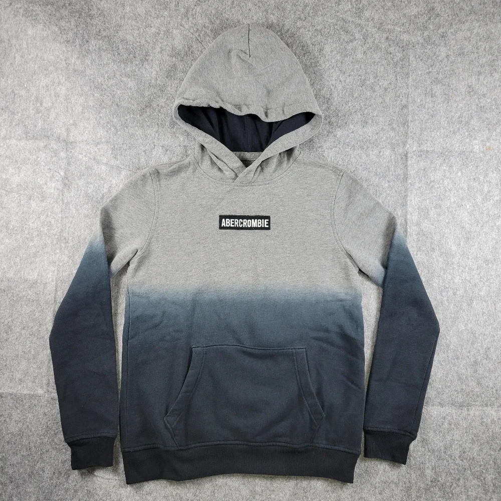 Abercrombie & Fitch Kids Gray Navy Ombre Pullover Hoodie Boys Size 13/14